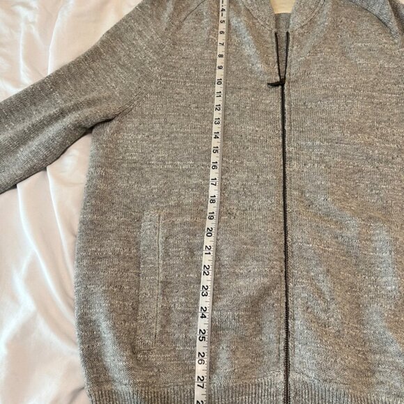 Banana Republic Grey Zipper Cardigan Cotton High Neck Size L - Picture 10 of 12